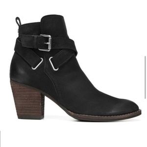 Sam Edelman Black Leather Ankle Booties with Buckle